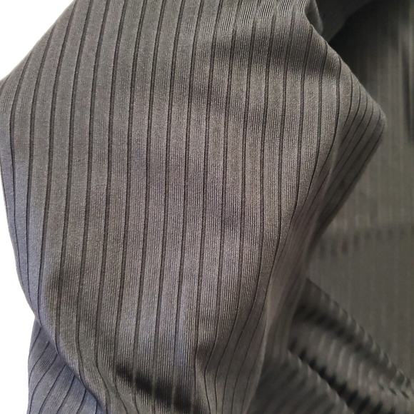 Black Ribbed Maxi Dress Ribbed Racerback Bodycon Dress Crew Neck Side Slit - Picture 7 of 8